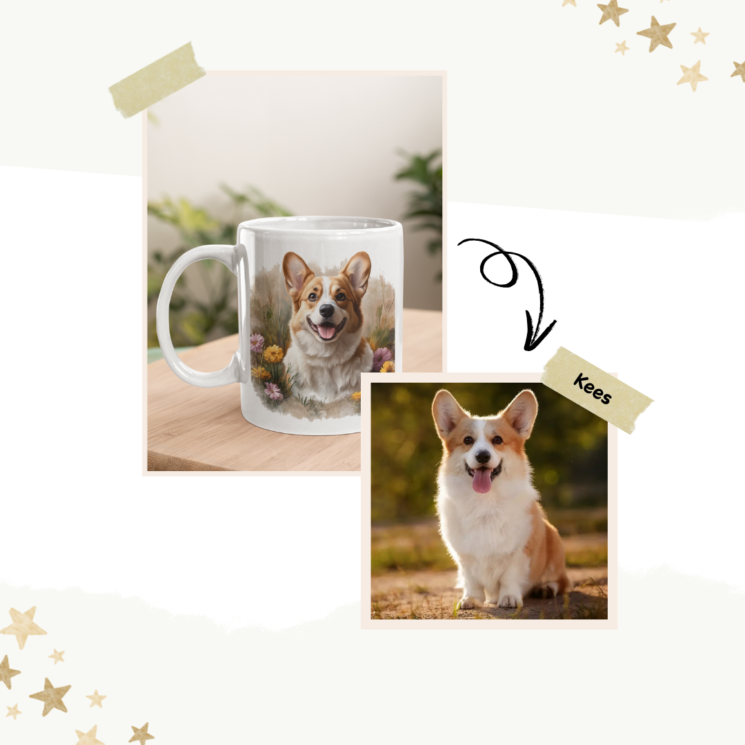 Gepersonaliseerde Mok | "Dog Flower"