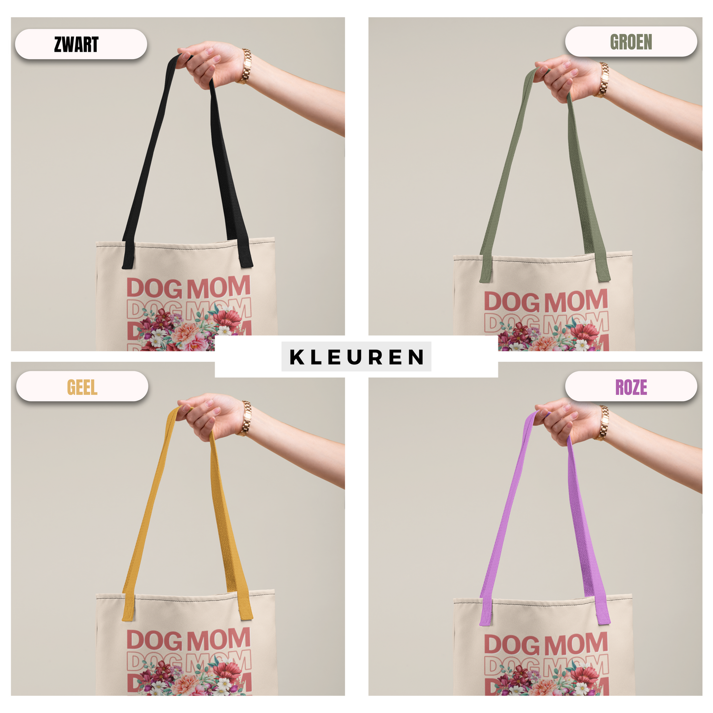 Tote Bag | Dog mom - Flowers
