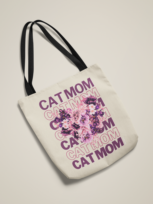 Tote Bag | Cat mom - Flowers