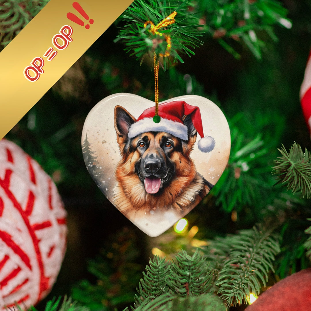 Gepersonaliseerde kerstbal Hond  ❤️🎄 | Hartvormig