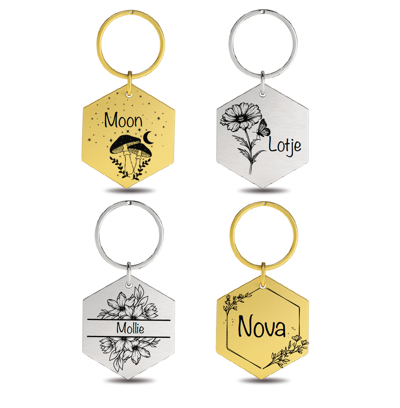 Name Tags Hexagon | 4 Designs