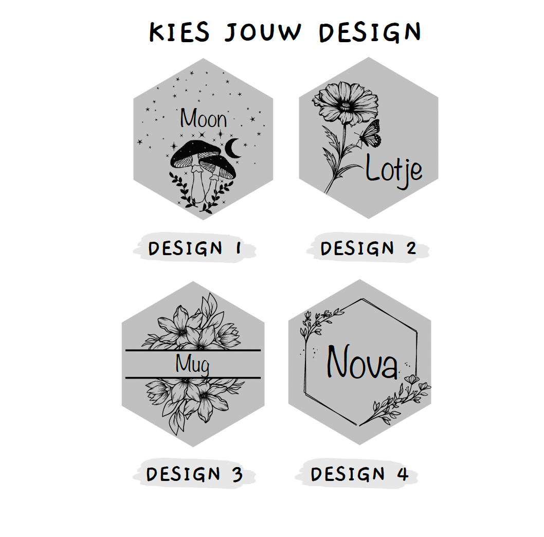 Name Tags Hexagon | 4 Designs