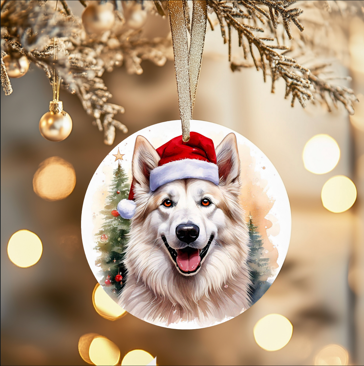 Gepersonaliseerde kerstbal Hond 🎄 | Rond