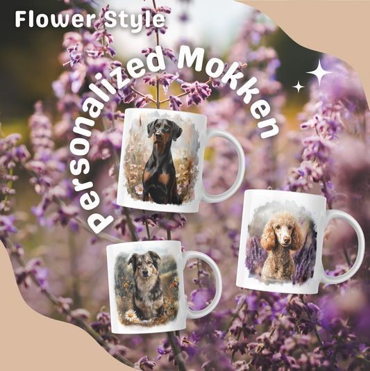 Gepersonaliseerde Mok | "Dog Flower"