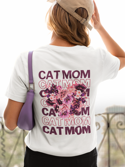 T-Shirt | Cat mom flowers